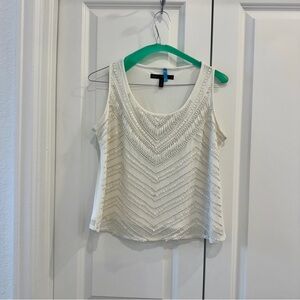 Elegant White Beaded Women's Top